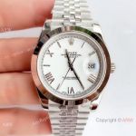 NEW Upgraded Copy Rolex Datejust 41 White Roman Dial Watch Swiss 3235 V3